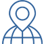 Pinpoint on Globe Icon